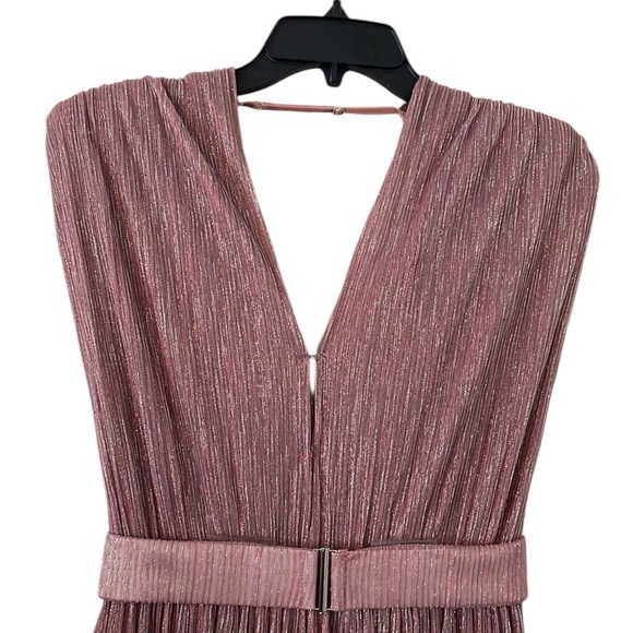 SABINA MUSAYEV | Women’s Antique Rose Metallic Skylar Belted Maxi Gown Size XS - Picture 3 of 8